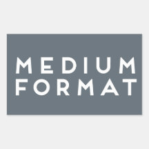 Medium Format Sticker - White on Gray