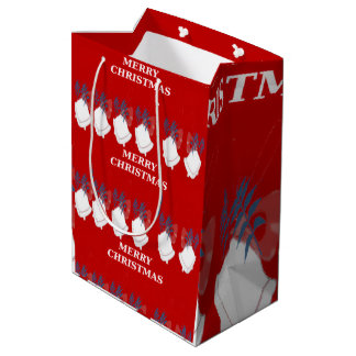 Medium Gift Bag "Merry Christmas" – Red White