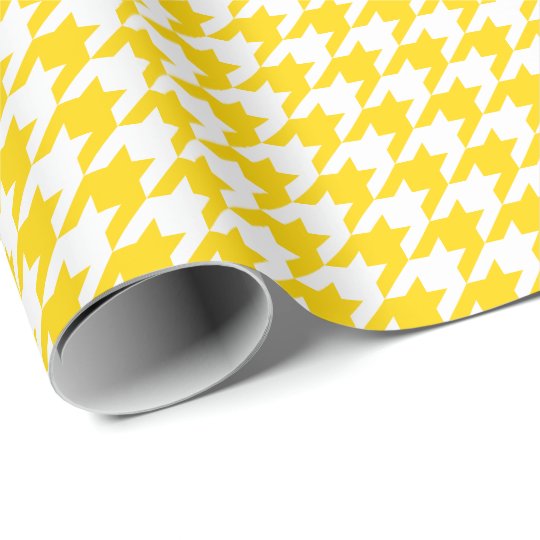 golden yellow and white houndstooth wrapping paper