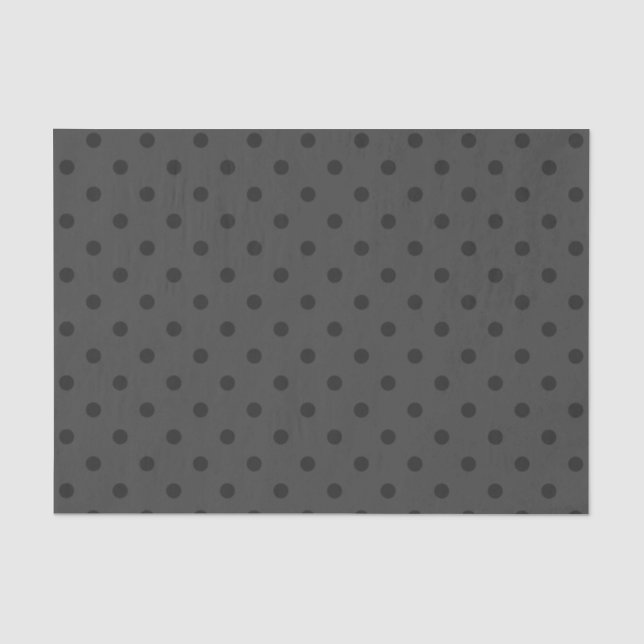 Medium Gray & Dark Gray Polka Dots Tissue Paper (Front)