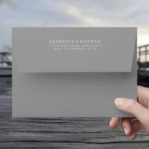 Medium Gray Envelope with Cherry Blossom Liner