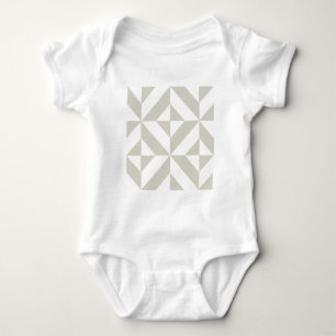 Medium Gray Geometric Deco Cube Pattern Baby Bodysuit