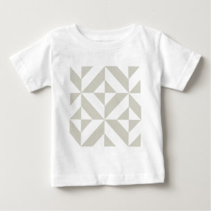 Medium Gray Geometric Deco Cube Pattern Baby T-Shirt