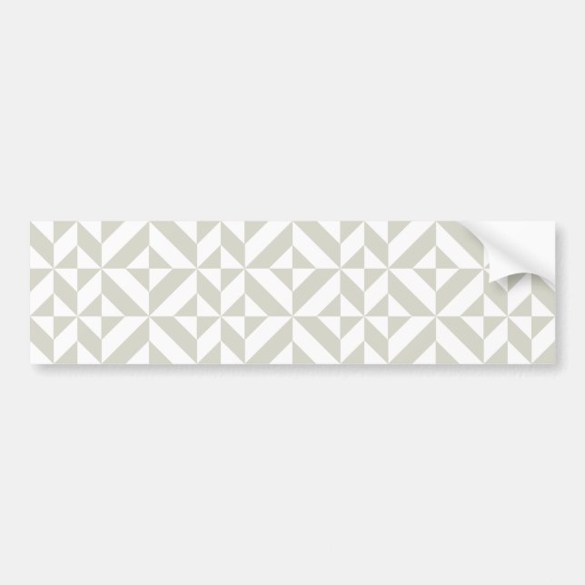 Medium Gray Geometric Deco Cube Pattern Bumper Sticker (Front)