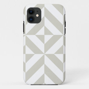 Medium Gray Geometric Deco Cube Pattern iPhone 11 Case