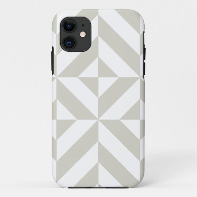 Medium Gray Geometric Deco Cube Pattern Case-Mate iPhone Case (Back)
