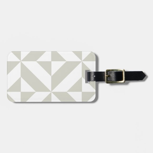 Medium Gray Geometric Deco Cube Pattern Luggage Tag (Front Horizontal)
