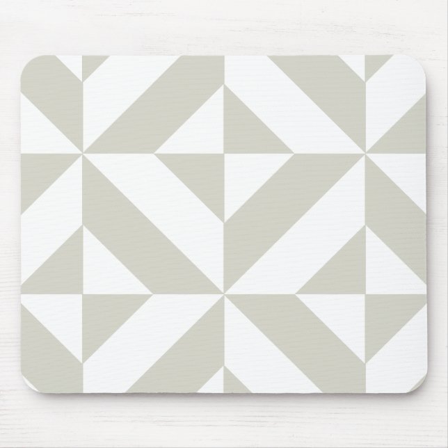 Medium Gray Geometric Deco Cube Pattern Mouse Pad (Front)