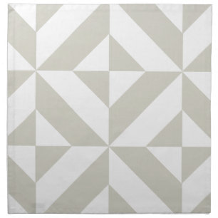 Medium Gray Geometric Deco Cube Pattern Napkin