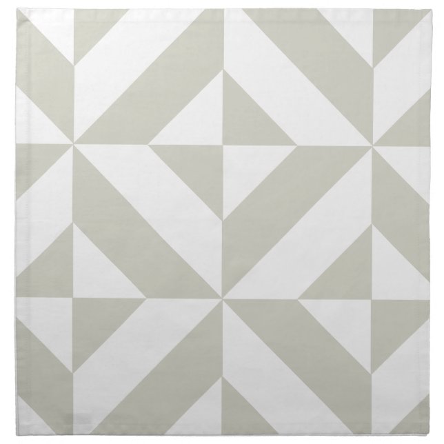 Medium Gray Geometric Deco Cube Pattern Napkin (Front)