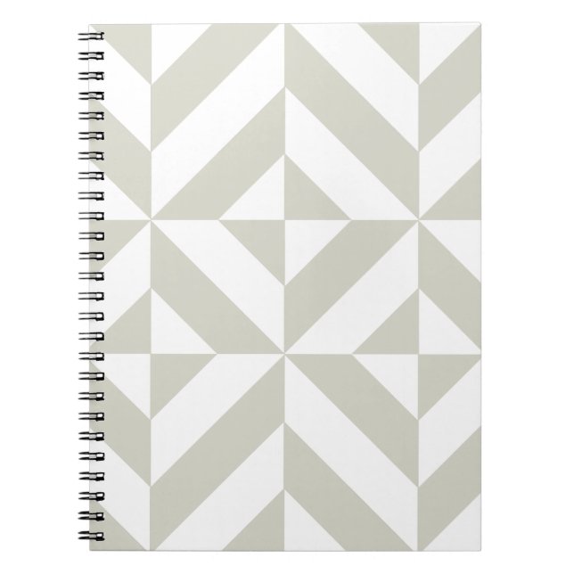 Medium Gray Geometric Deco Cube Pattern Notebook (Front)