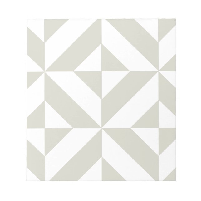 Medium Gray Geometric Deco Cube Pattern Notepad (Front)