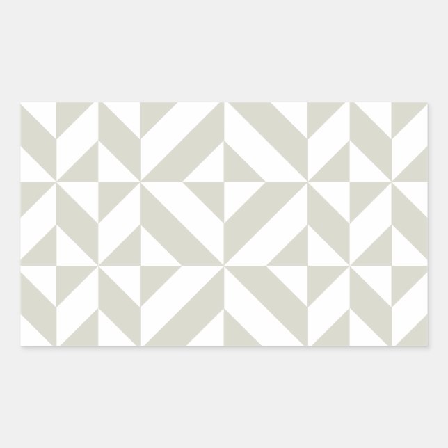 Medium Gray Geometric Deco Cube Pattern Rectangular Sticker (Front)
