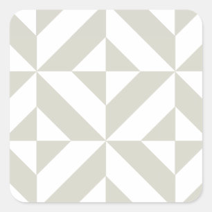 Medium Gray Geometric Deco Cube Pattern Square Sticker