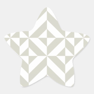Medium Gray Geometric Deco Cube Pattern Star Sticker