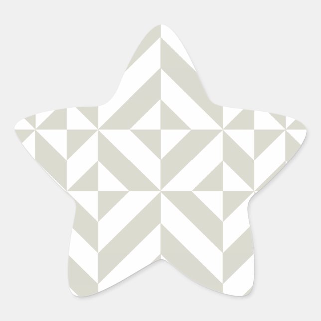 Medium Gray Geometric Deco Cube Pattern Star Sticker (Front)