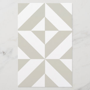 Medium Gray Geometric Deco Cube Pattern Stationery