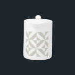 Medium Gray Geometric Deco Cube Pattern Teapot<br><div class="desc">This abstract,  geometric cubed pattern will add vibrance and classic flair to any home or office decor. Always ready for you to personalize with your name and/or your loved one's name,  as well.</div>