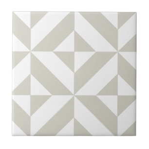 Medium Gray Geometric Deco Cube Pattern Tile
