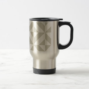 Medium Gray Geometric Deco Cube Pattern Travel Mug