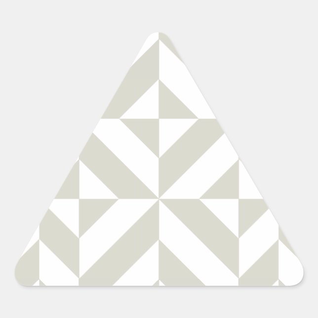Medium Gray Geometric Deco Cube Pattern Triangle Sticker (Front)