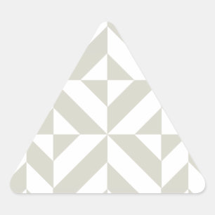 Medium Gray Geometric Deco Cube Pattern Triangle Sticker
