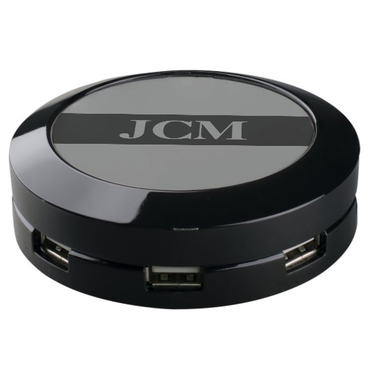 Medium Gray on Black Frame on Gray USB Charging Station (Angled)