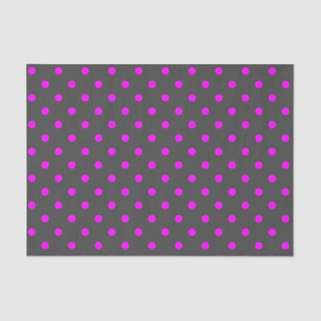 Medium Gray & Pink Polka Dots Tissue Paper (Front)
