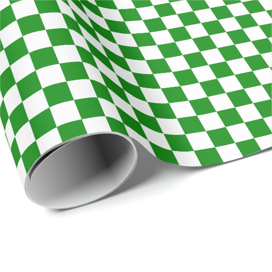 green and white checkered wrapping paper