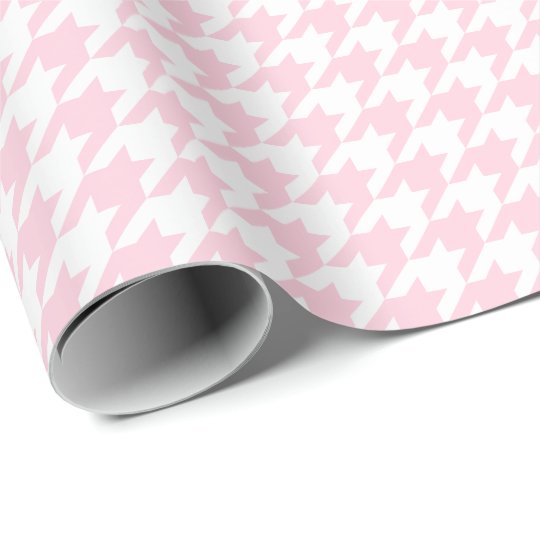 light pink and white houndstooth wrapping paper