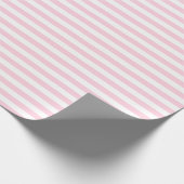 Medium Light Pink and White Stripes Wrapping Paper (Corner)