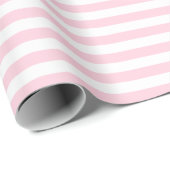 Medium Light Pink and White Stripes Wrapping Paper (Roll Corner)