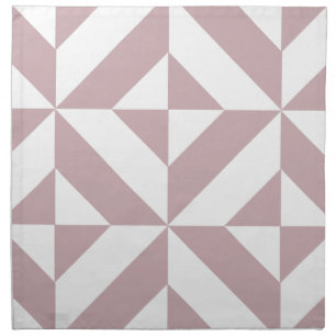 Medium Mauve Geometric Deco Cube Pattern Napkin