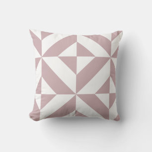 Medium Mauve Geometric Deco Cube Pattern Throw Pillow