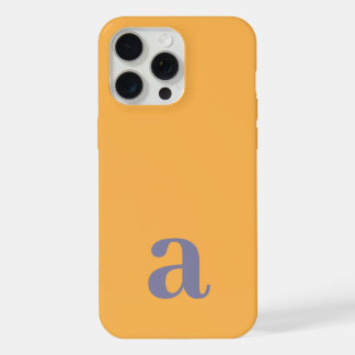 Medium Monogram Letter Yellow & Blue Minimalist iPhone 15 Pro Max Case