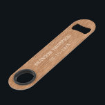 Medium Oak Brown Classy Chic Wood Grain Pattern Bar Key<br><div class="desc">Modern contemporary but rustic light brown colored wood grain pattern look design with room to customize or personalize with name and date, or limited text, of your choice. Fun keepsake gift, party favor and personal memento for special events and occasions such as an anniversary, bachelor party, Christmas stocking stuffer, and...</div>