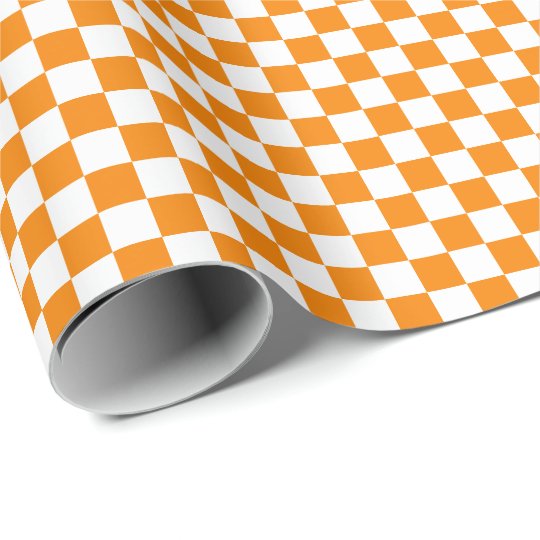 orange and white checkered wrapping paper
