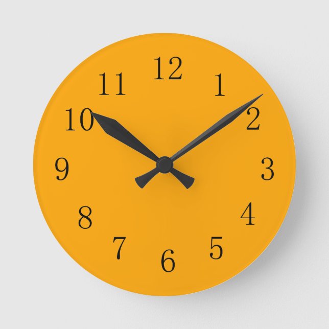 Medium Orange Earth Tone Kitchen Wall Clock (Front)