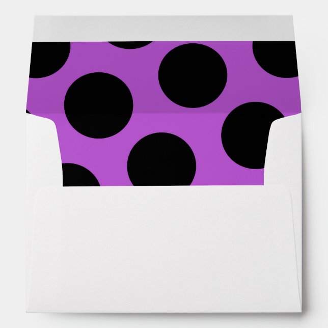 Medium Orchid and Black Polka Dots Envelope (Back (Bottom))