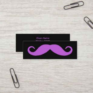 Funny Handlebar Moustache Business Cards Templates Zazzle Medium Orchid Mustache Mini Business Card