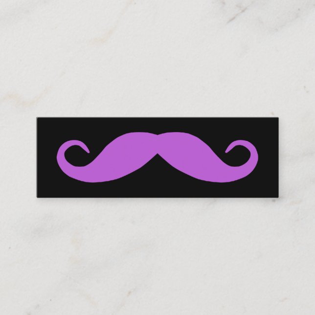 Medium Orchid Mustache Mini Business Card (Front)