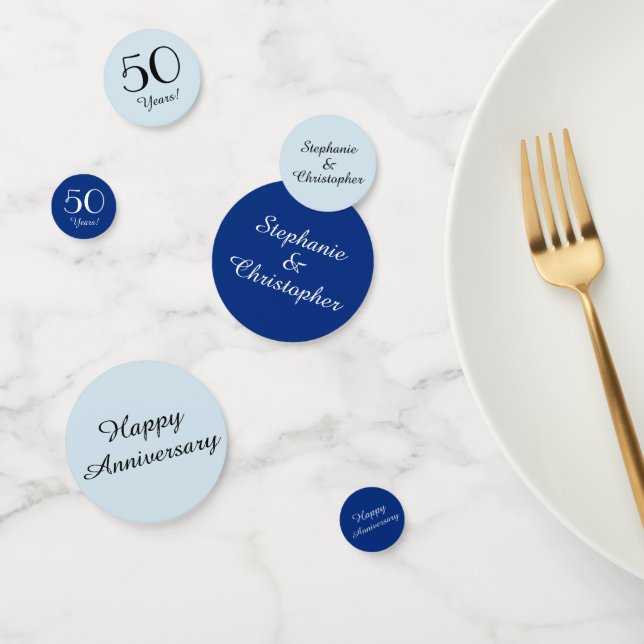 Medium Pale Blue 50th Anniversary Table Decoration Confetti (Group)