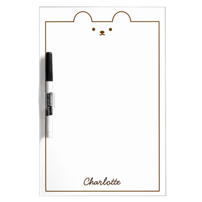 Medium Personalized Bear Dry Erase Board (Front)