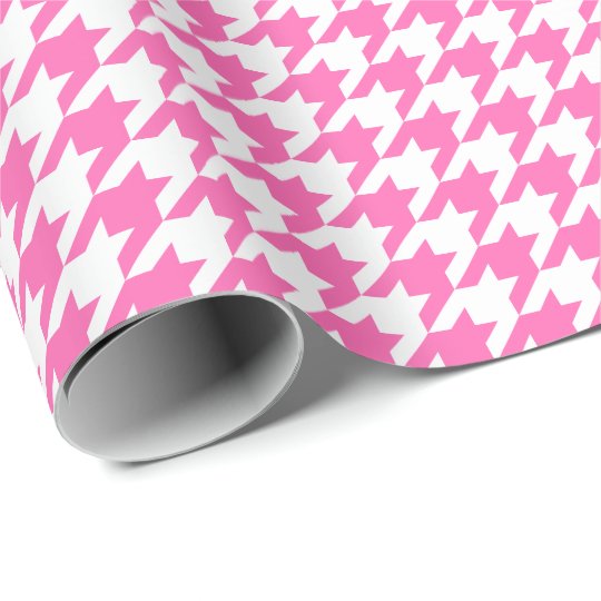 pink and white houndstooth wrapping paper