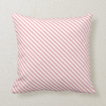 Medium Pink And White Stripes Throw Pillow by MHDesignStudio at Zazzle