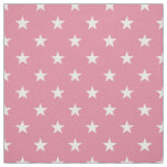 Medium Pink White Stars (small scale) Fabric