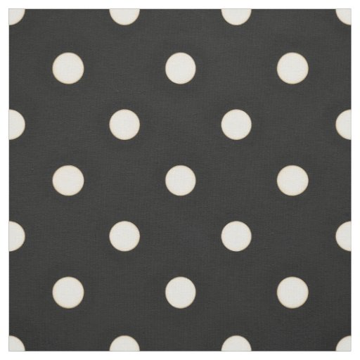 Medium Polka Dots Antique White & Black Fabric