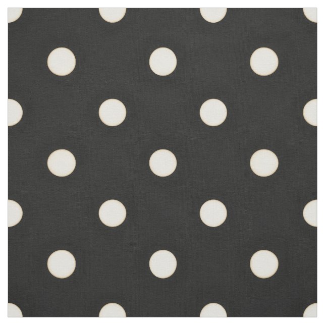 Medium Polka Dots Antique White & Black Fabric (Swatch)