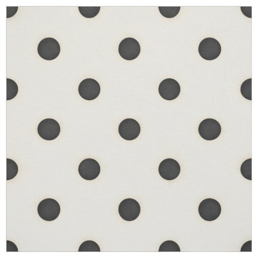 Medium Polka Dots Black & Antique White Fabric