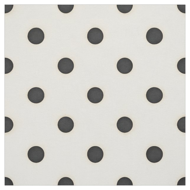 Medium Polka Dots Black & Antique White Fabric (Swatch)